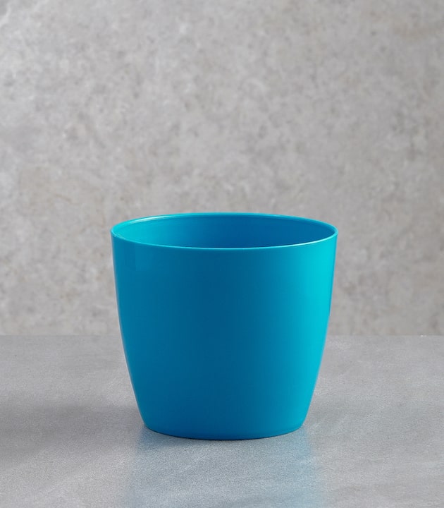 Blue valencia round plastic planters black best pots online colourful decorative pots online horticult
