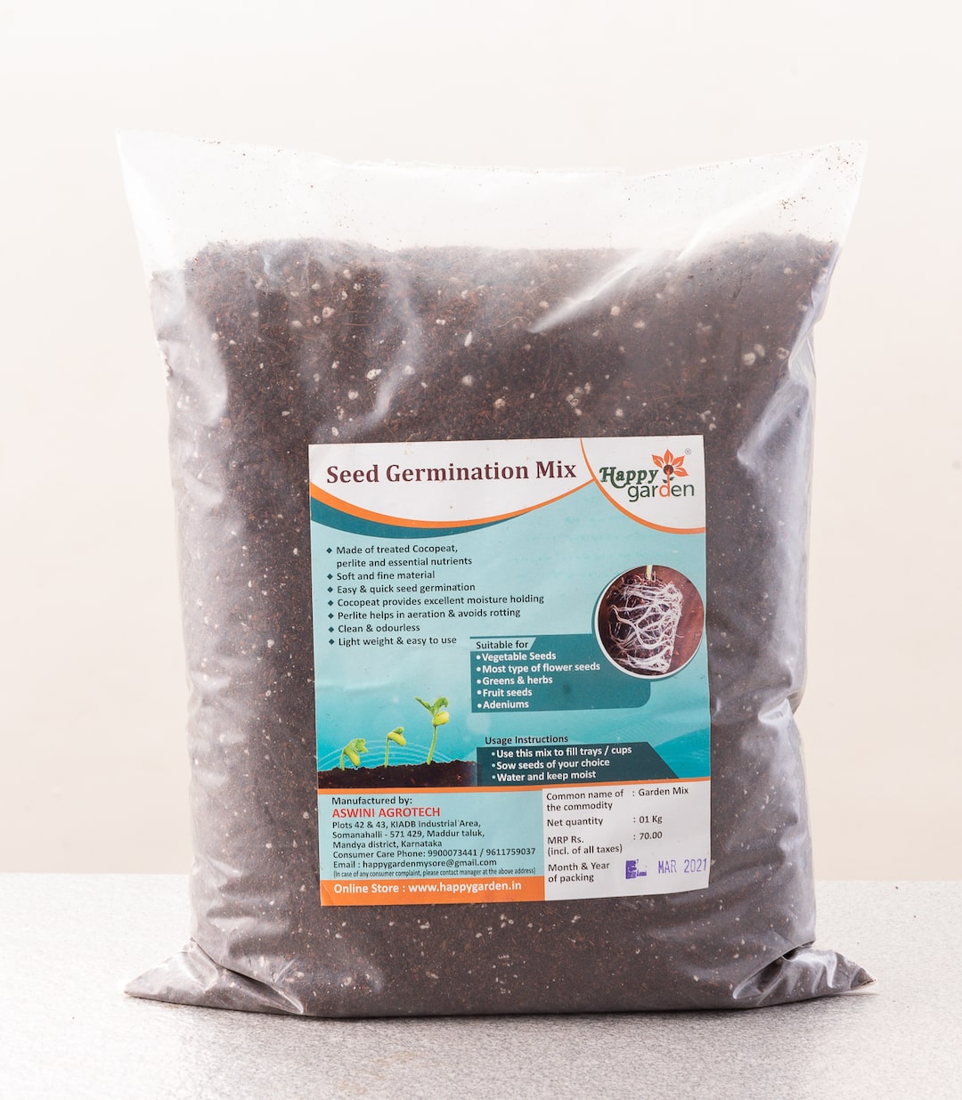 Seed germination mix formulated mix for germination cocopeat perlite essential nutrients online horticult 1