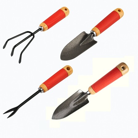 Sunya essential gardening tool kit %e2%80%93 cultivator  weeder  transplanter   trowel horticult