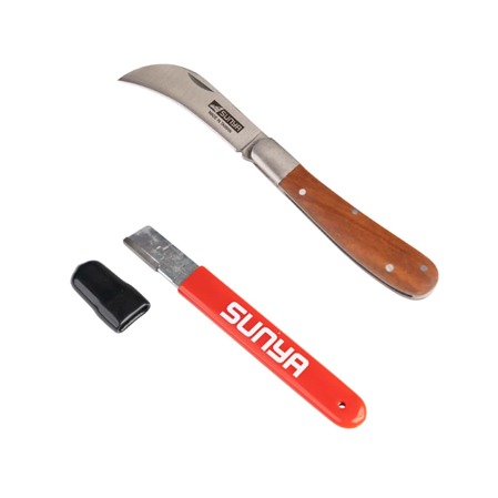 Curved foldable grafting knife sharpening tools horticult